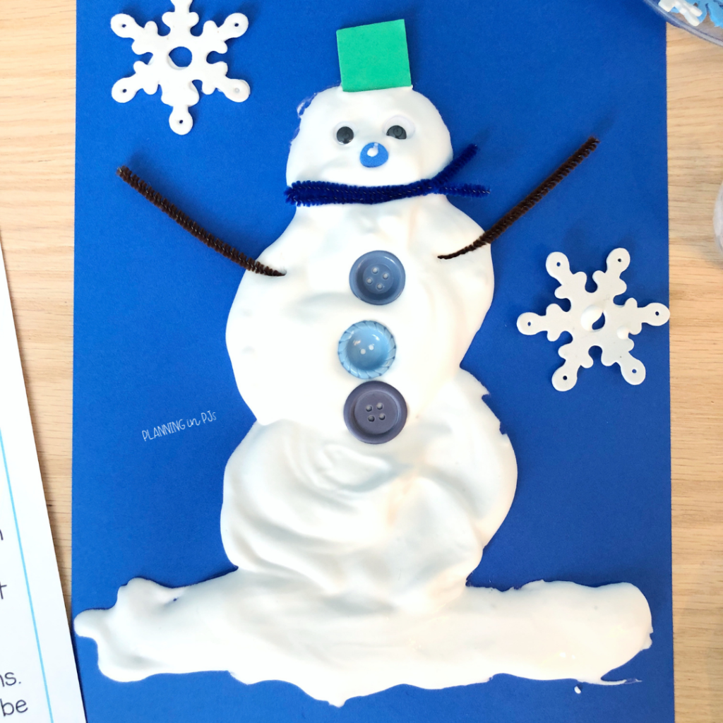 Puffy Paint Snowman Using Only 2 Ingredients! : Planning in PJs